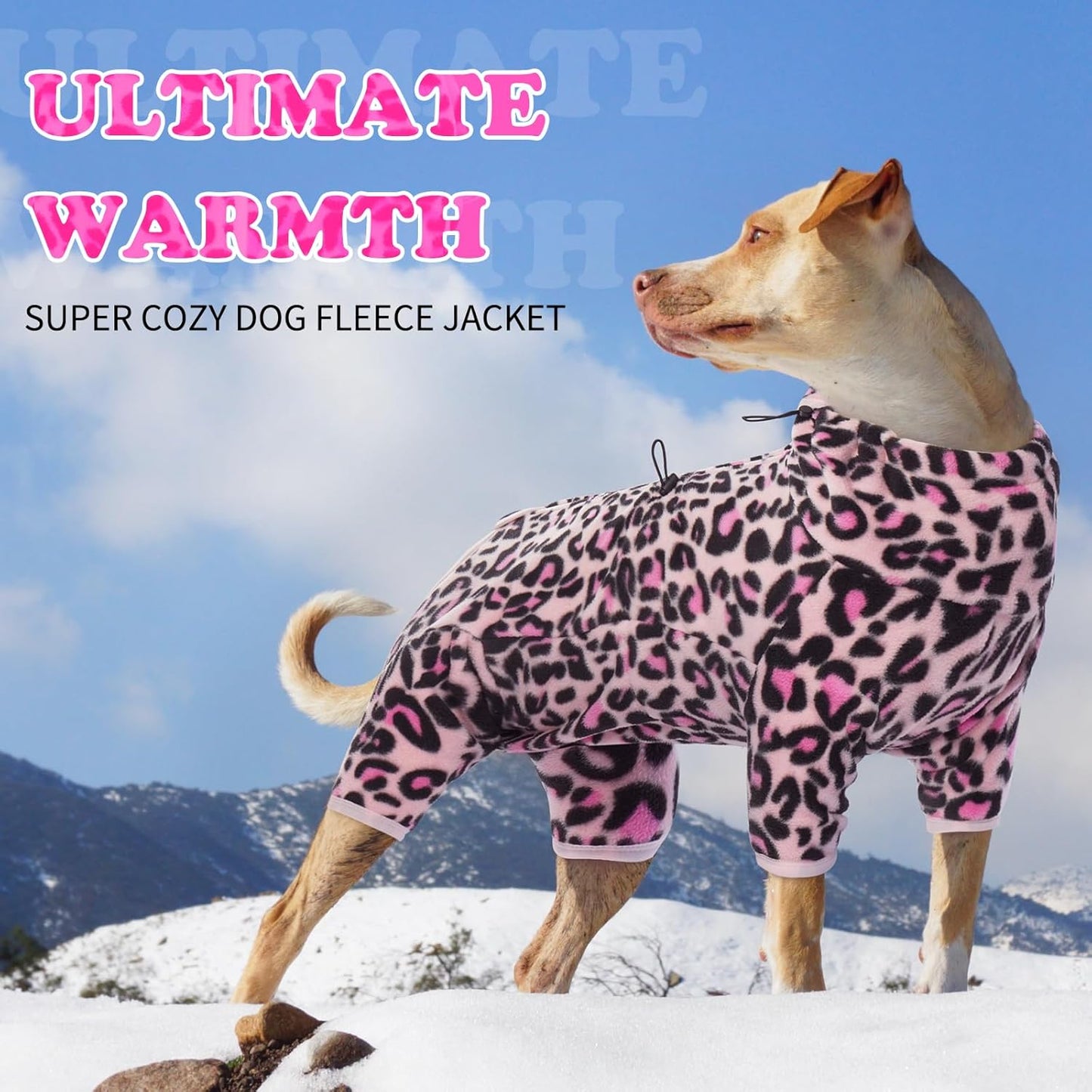 ROZKITCH Dog Winter Coats for Small Dogs, Pet Windproof Warm Cold Weather Jacket Vest with Luminous Zipper, Jumpsuit Apparel Outfit Clothes for Small Dog L-Pink 2XS