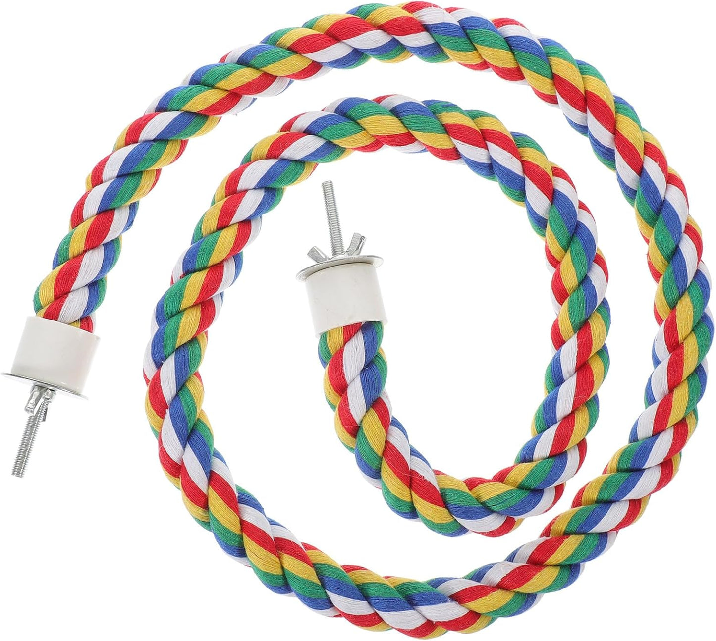 iplusmile Bird Rope Perches Toys for Parrots, Birdcage Spiral Swing Bungee Colorful Rope Toy for Parrots, Cockatiels, Parakeets, Budgie Cages Accessories (40inch)