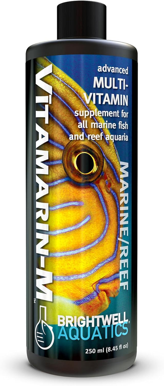 Brightwell Aquatics Vitamarin-M – Complete Vitamin Supplement for Marine Fish, Corals & Invertebrates – Supports Growth, Color & Immune Health – No Refrigeration, 250 ml
