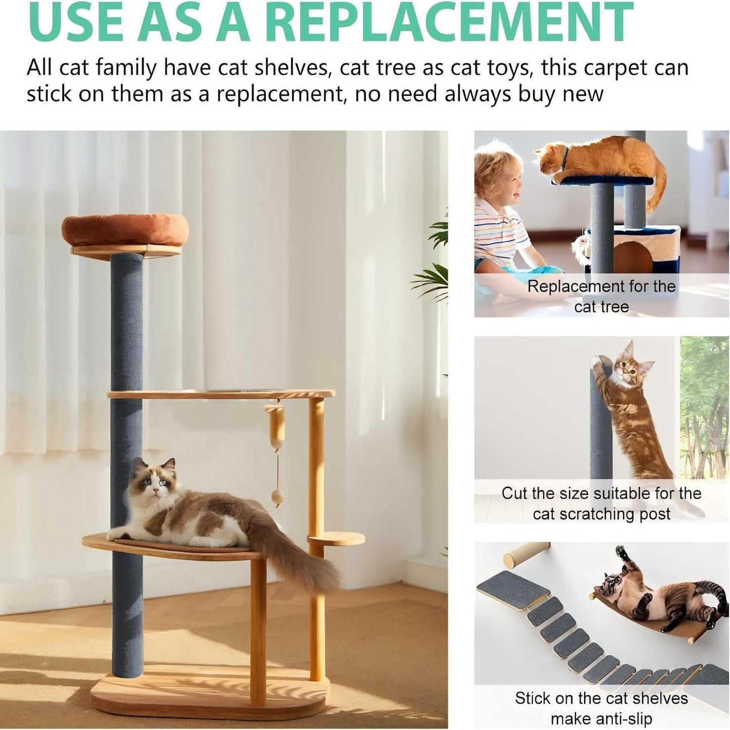 Cat Scratch Couch Furniture Protector, Adhesive Cat Scratch Pad Deterrent for Furniture, DIY Climbing Cat Scratcher Couch Protector from Cat Claws Furniture Protectors from Cats Scratching