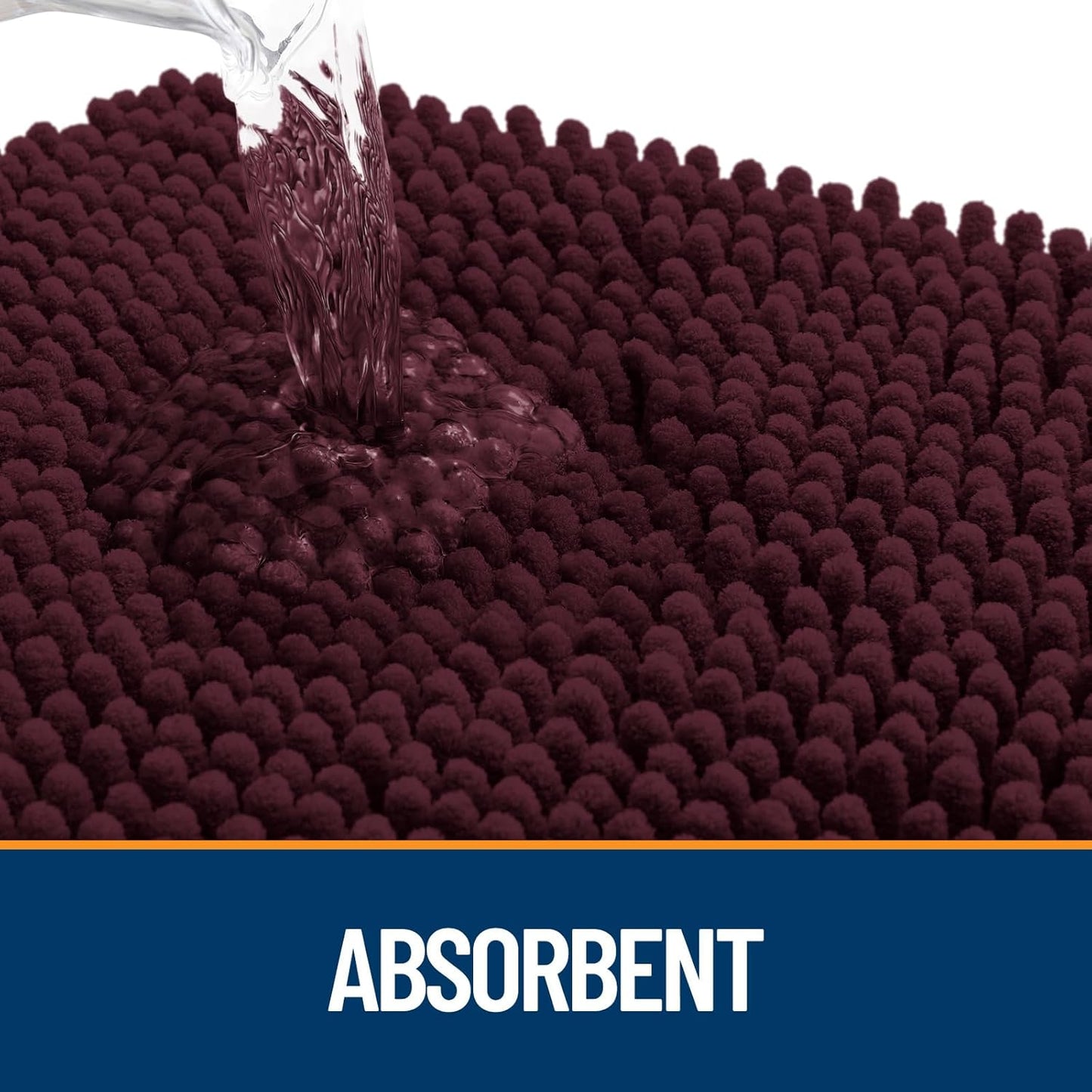 OLANLY Dog Door Mat for Muddy Paws 30x20, Absorbs Moisture and Dirt, Absorbent Non-Slip Washable Doormat, Quick Dry Chenille Mud Mat for Dogs, Entry Indoor Entryway Carpet for Inside Floor, Russet