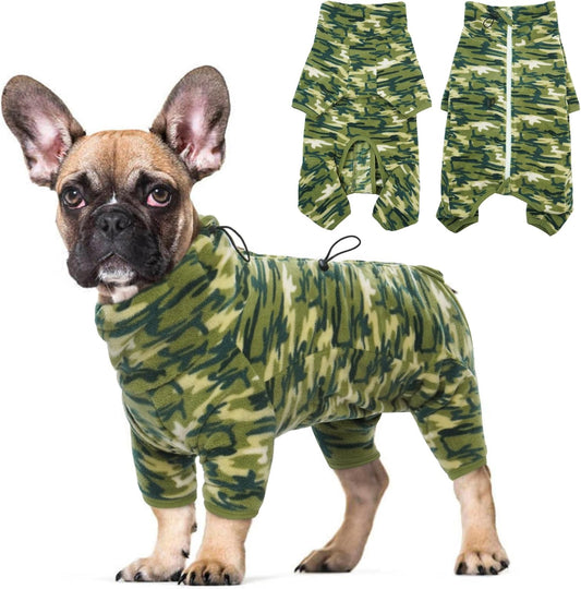 ROZKITCH Small Dog Camo Coat, Pet Windproof Warm Cold Weather Jacket Vest with Luminous Zipper, Jumpsuit Apparel Outfit Clothes for Small Medium Large Dog Camo S