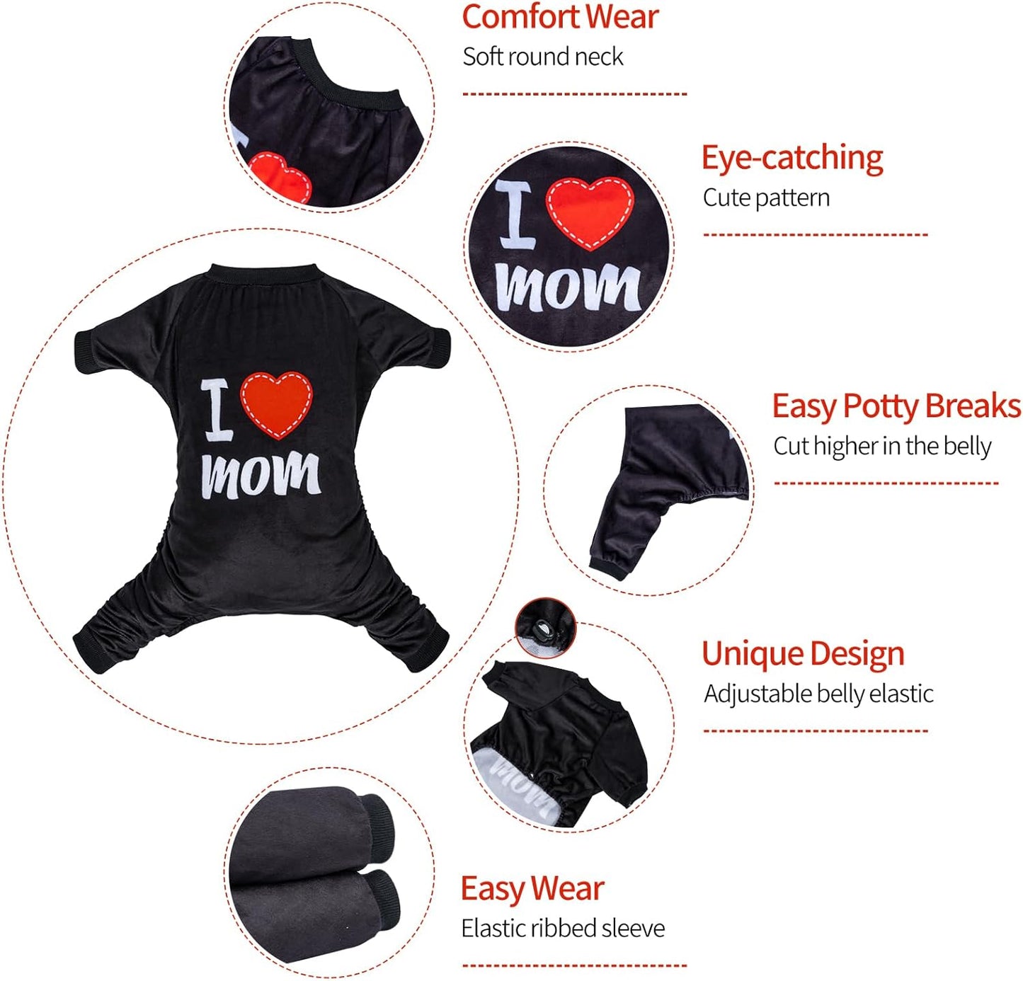 CuteBone Dog Halloween Pajamas Puppy Onesies Small Dogs Soft Pjs Coat Cat Apparel Comfy Pet Christmas Clothes Outfit Doggie Bodysuit P297L