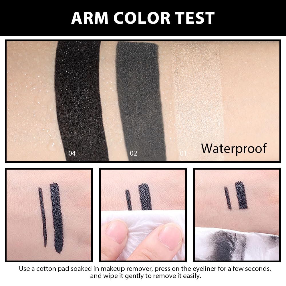 evpct 2Pcs Black Grey Gray Gel Eyeliner Pencil Eye Black Face Paint Stick Makeup Set Waterproof Matte Cream Crayon Eyeliner Pencil Set Cat Eye Liners Eyeshadow Guide delineador de ojos contra el agua