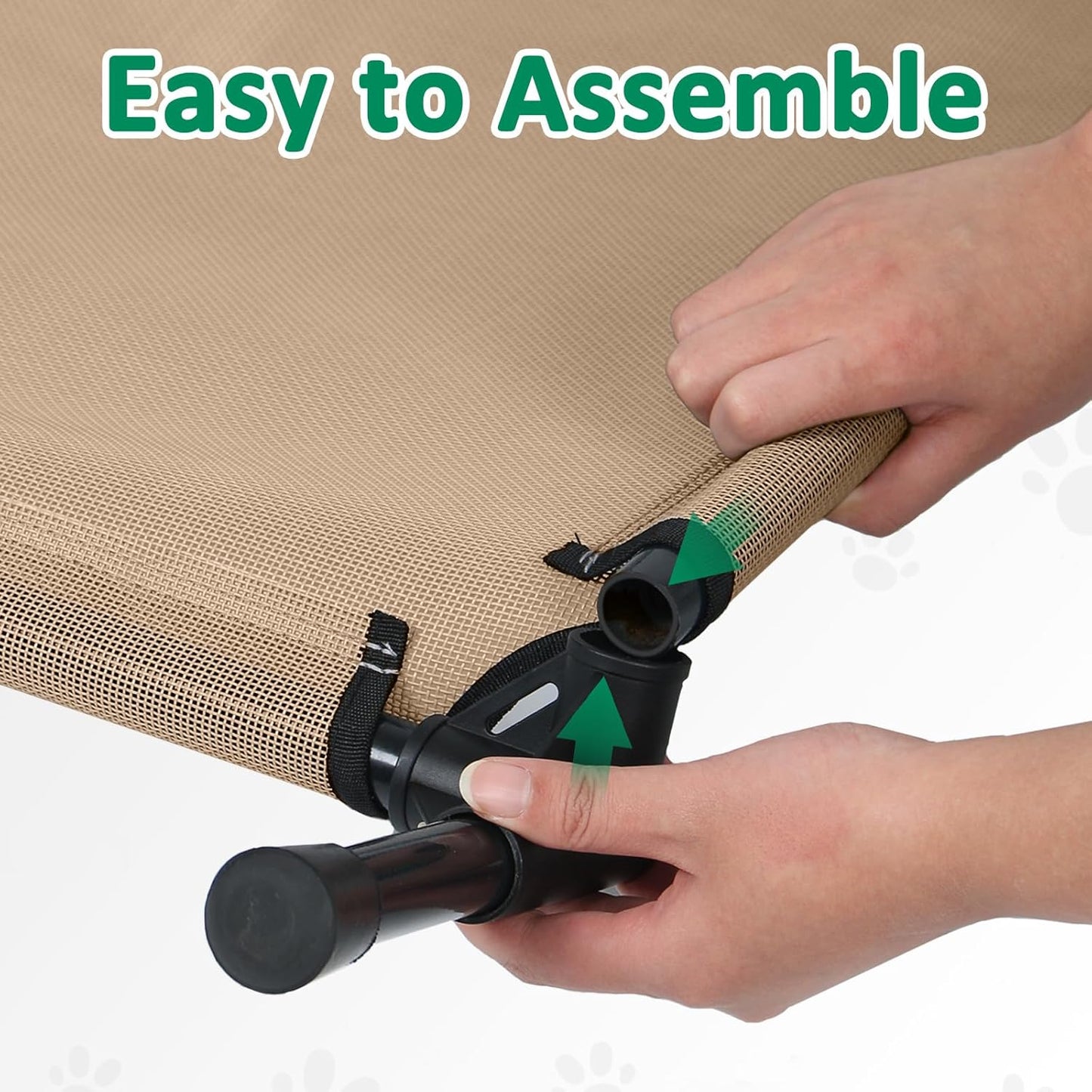 XL Dog Cot, Elevated Pet Bed, XLarge Raised Outdoor Dog Beds with Frame, Breathable Mesh and Anti-Slip Feet, Lifted Pet Hammock Indoor (XL, Brown)