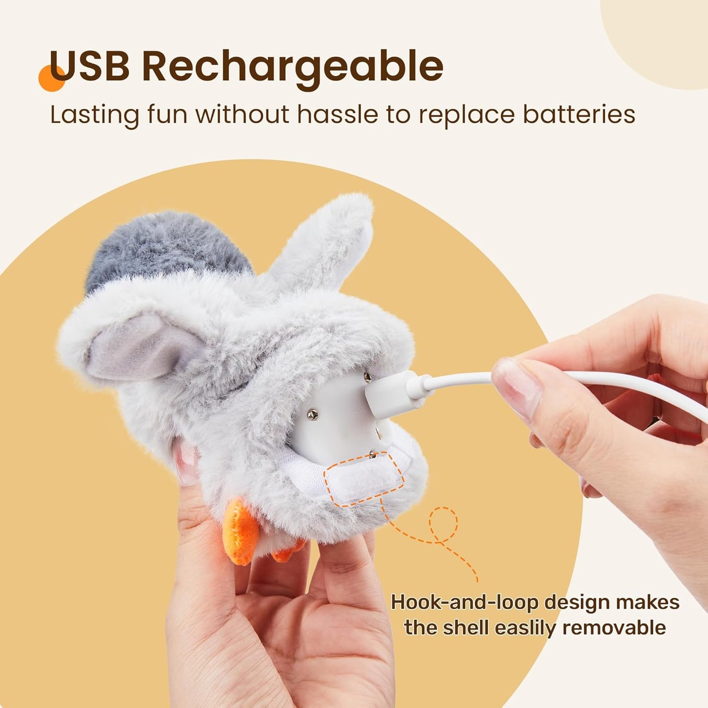 Potaroma Flapping Cat Toys Emperor Penguin, Rechargeable, Lifelike Bird Chirp, Catnip Kicker Toys, Touch Activated Kitten Toy, Interactive Cat Exercise Toys, 4.0 Inches