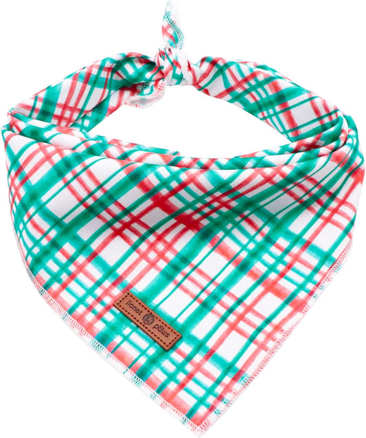 Lionet Paws Christmas Dog Bandana,Fabric Dogs Kerchief for Medium Large Dogs,Dog Cotton Triangle Bibs Scarf for Girl Boy