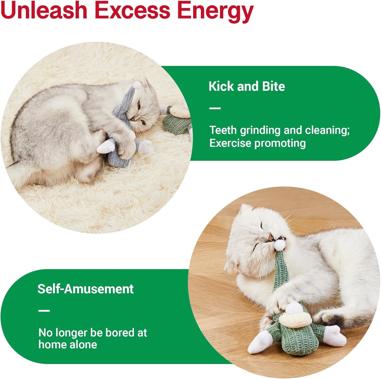 Potaroma Cat Toys 3 Pcs Catnip Crinkle Sound Santa Claus, Soft Durable Teething Material, Interactive Cat Kicker for Indoor Kitten Exercise 8.5 Inches for All Breeds