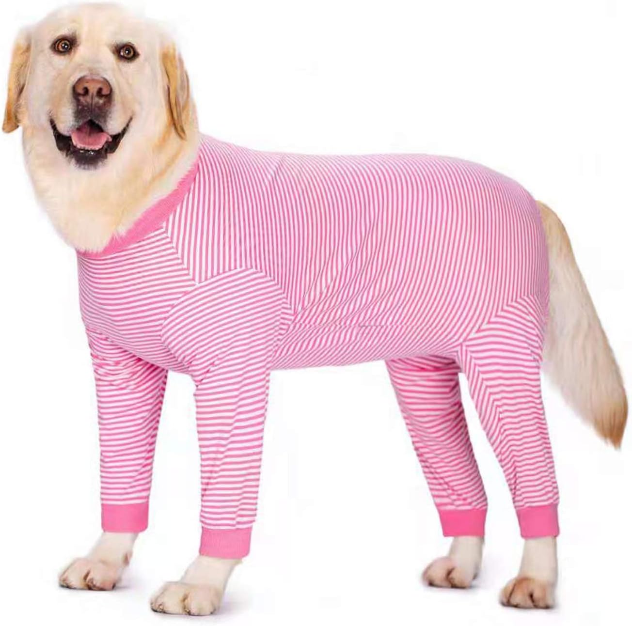 Yeapeeto Dog Onesie Surgery Recovery Suit for Large Medium Bodysuit Dogs Pajamas PJS Full Body for Shedding, Prevent Licking, Wound Protection, Cone Alternative (5XL, Pink)