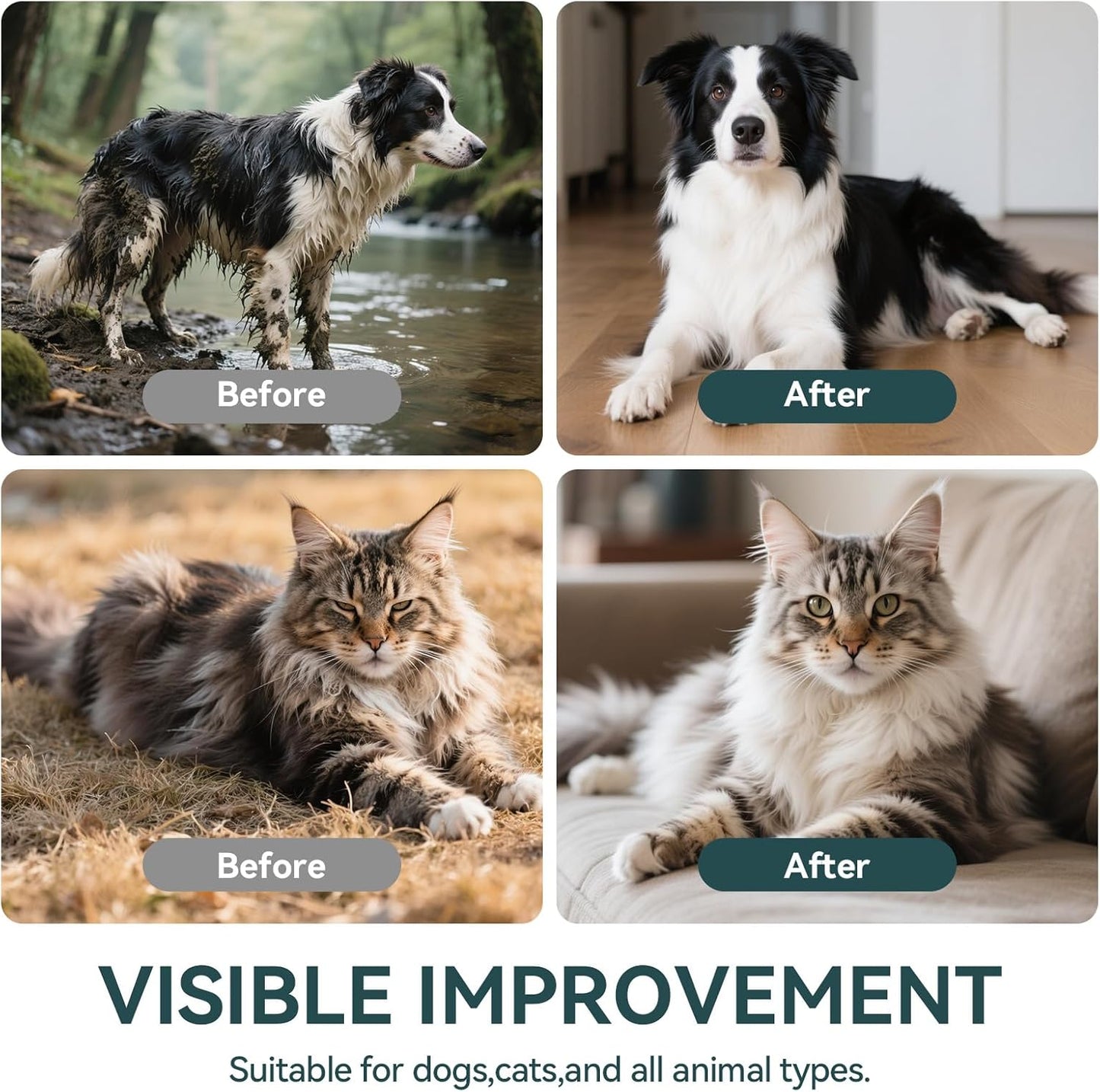 WLP Cleaning and Deodorizing Glove Wipes for Dogs & Cats, Suitable for Sensitive Areas, Safe for Licking, Pet Grooming Bath Wipes. Puppy Essentials. Independent Packaging, Easy to Carry (12 PCS)