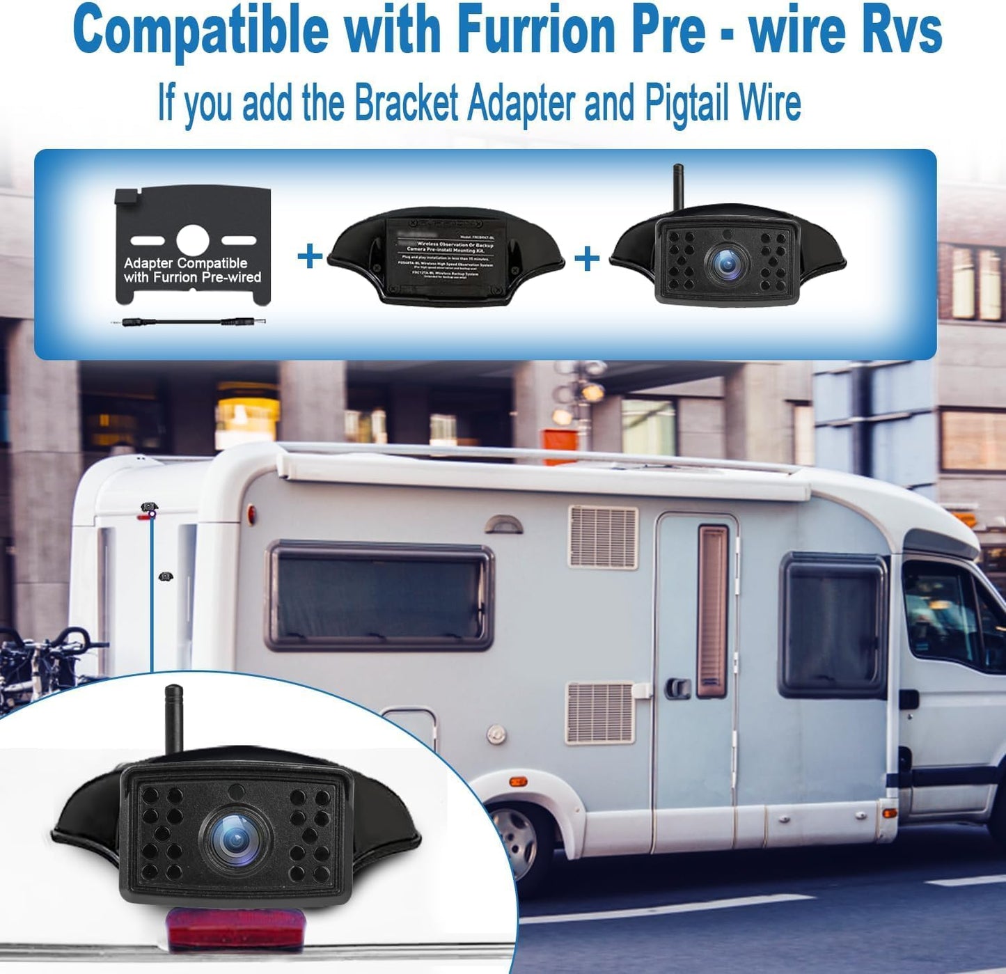 Wireless Backup Camera for Car AHD 1080P 150° Wide Angle Rearview Reversing Camera, Clear Night Vision IP69 Waterproof Reverse Rear View Camera for Vehicle SUV RV Only One Camera for VASTEND V01