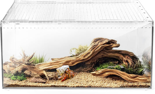 AZV Reptile Terrarium Tank,Versatile Enclosure for Leopard Crested Gecko,Lizard Cage,Spider Starter Kit,Hermit Crab Habitat,Tarantula Cribs,Perfect Aquarium for Snake,Frogs,Snails,Insects,Small Pets