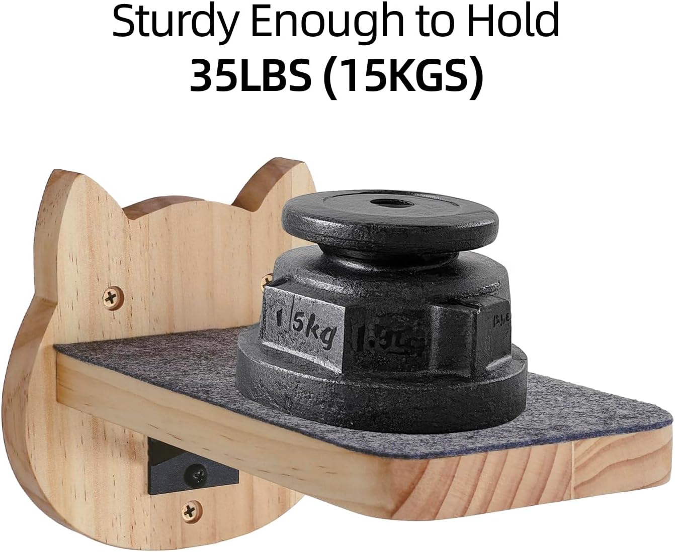 ESPETS Natural Solid Wood Cat Wall Floating Steps Set of 3 - Wall Mounted Wooden Cat Climbing Shelves and Perches, Kittty Stairs Ladder - Easy Install, Holds up 30lbs