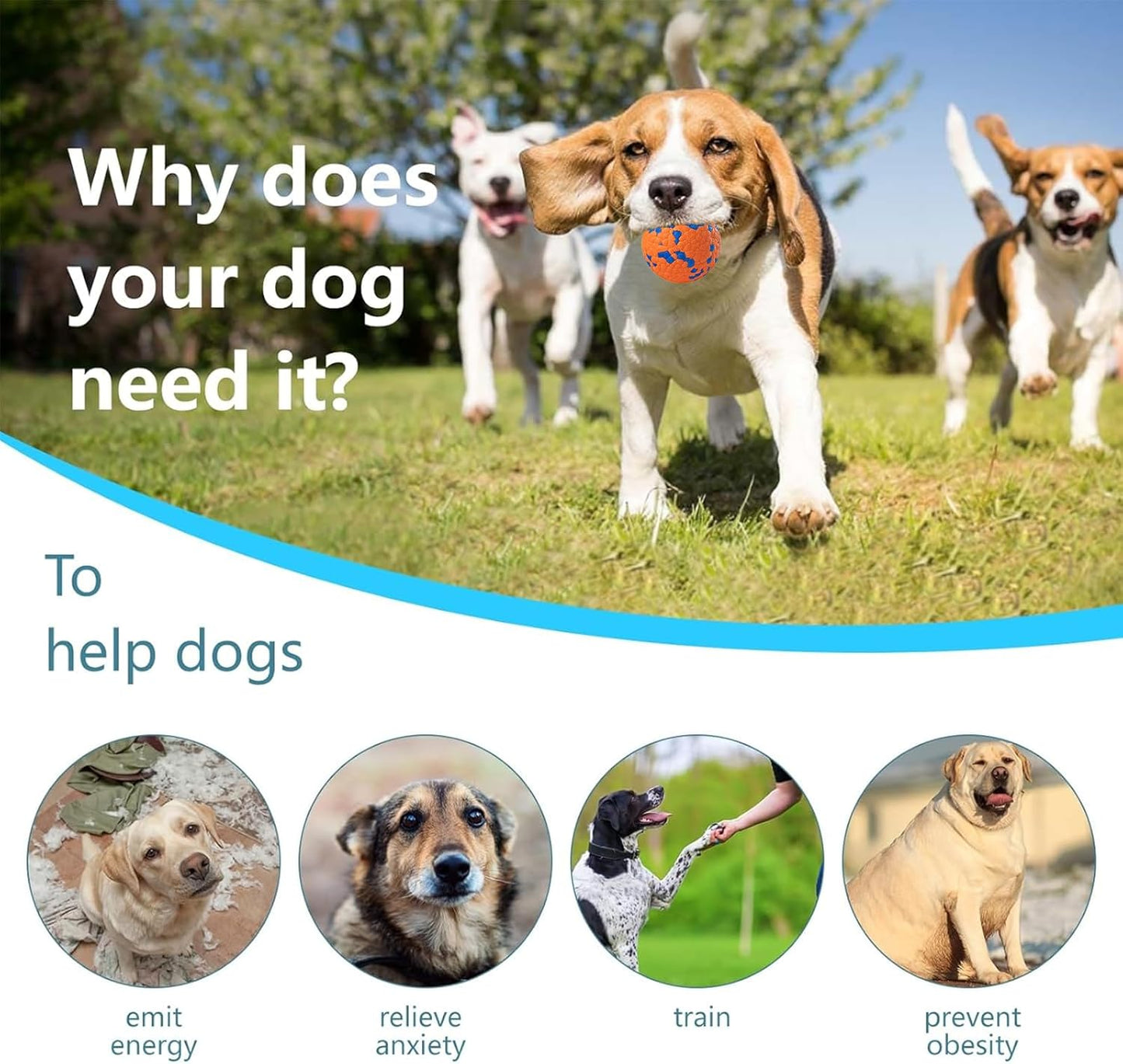 Dog Balls, Chew Toy Tennis for Aggressive Dogs, Interactive Toys for Tossing and Catching, Lightweight Toys That Float on Water, Balls for Large/Medium/Puppies Dogs