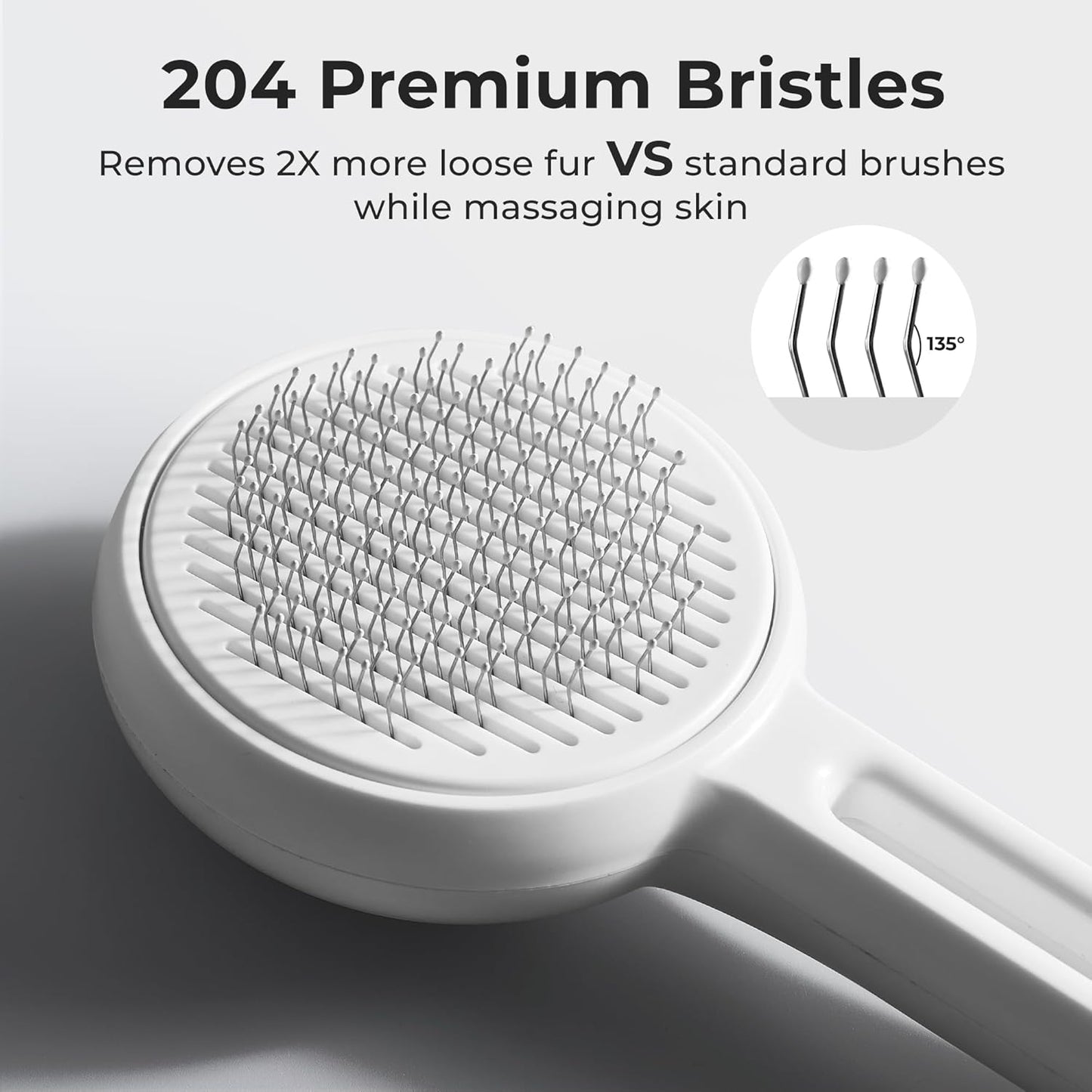 Self Cleaning Slicker Cat Brush - Skin Friendly Shedding Grooming Tool for Dogs & Cats, Pet Supplies Accessories, Deshedding Comb for Short Long Haired Kittens, Massage Function to Removes Loose Fur