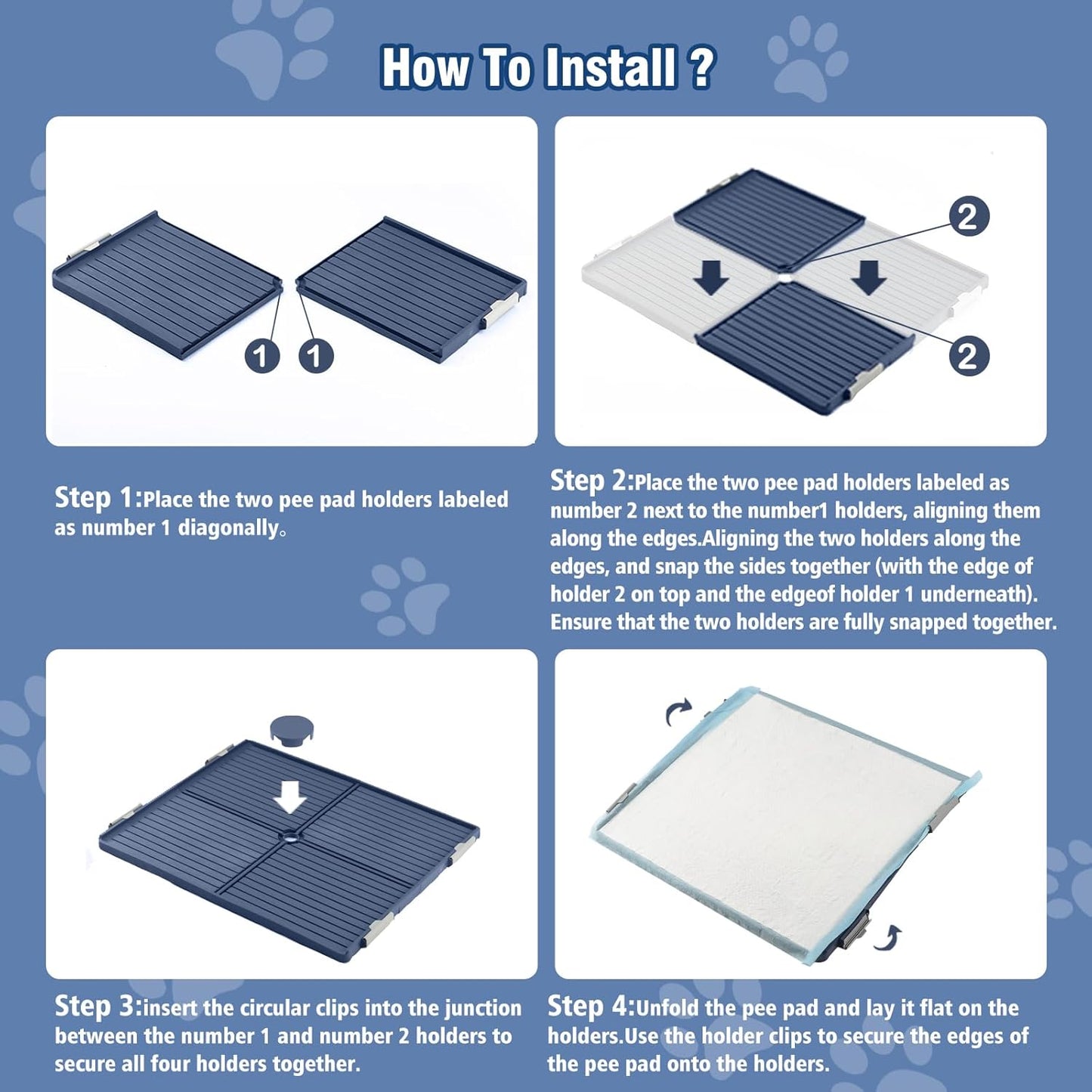 TIMINGILA Puppy Pads& Holder Set, 20-Count 30"x36" Super Absorbent Disposable Pads – Ideal for Pet Potty Trays, Extra Large Leak-Proof Design for Puppies, Dogs, and All Breeds