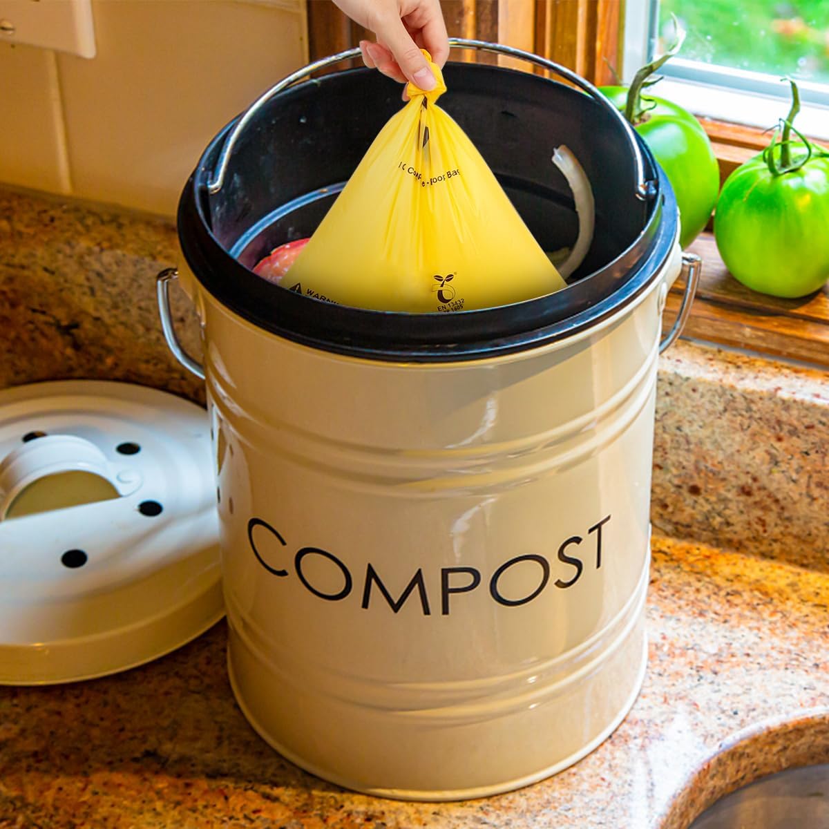 Certified Compostable Dog Poop Bags, 270 Count Landfill Friendly and Leakproof Waste Bags, Easy Open Unscented Maize Yellow Poop Bag for Dog, 15 Doggy Bags Per Roll (18 rolls)