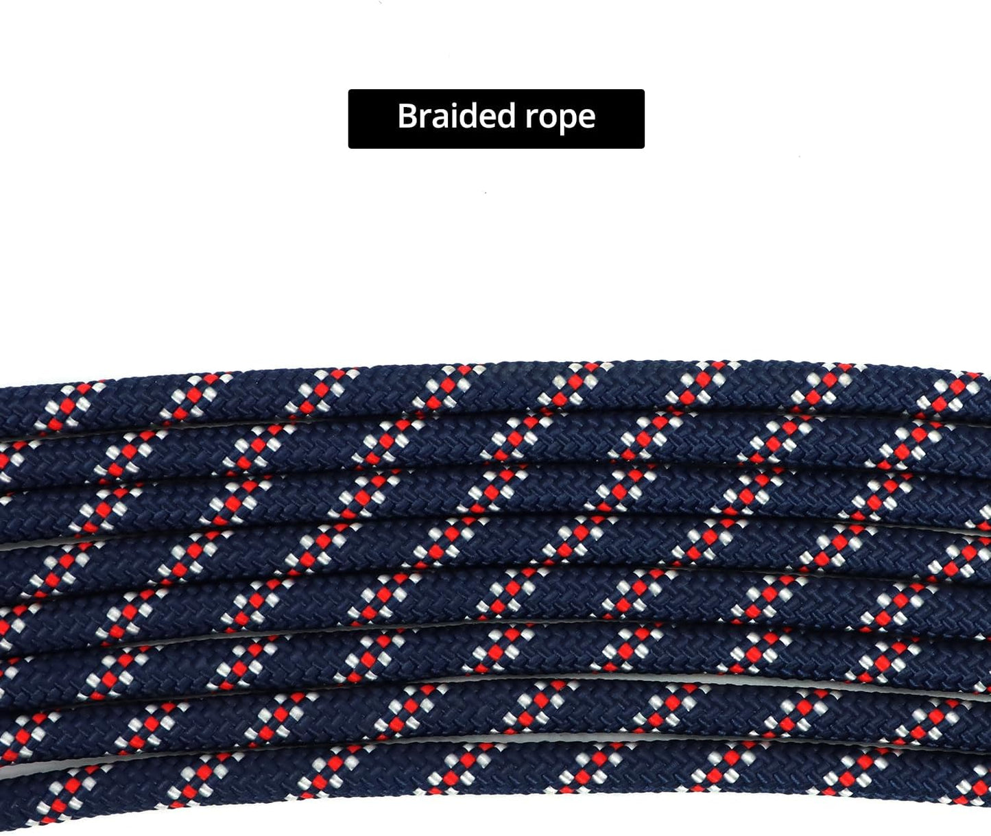 QWORK Adjustable Horse Training and Lunging Aid with Rear Fleece Cover, Navy/Red, Encourages Proper Head Carriage and Comfortable Stretching, Durable Braided Nylon Rope with Metal Clips,