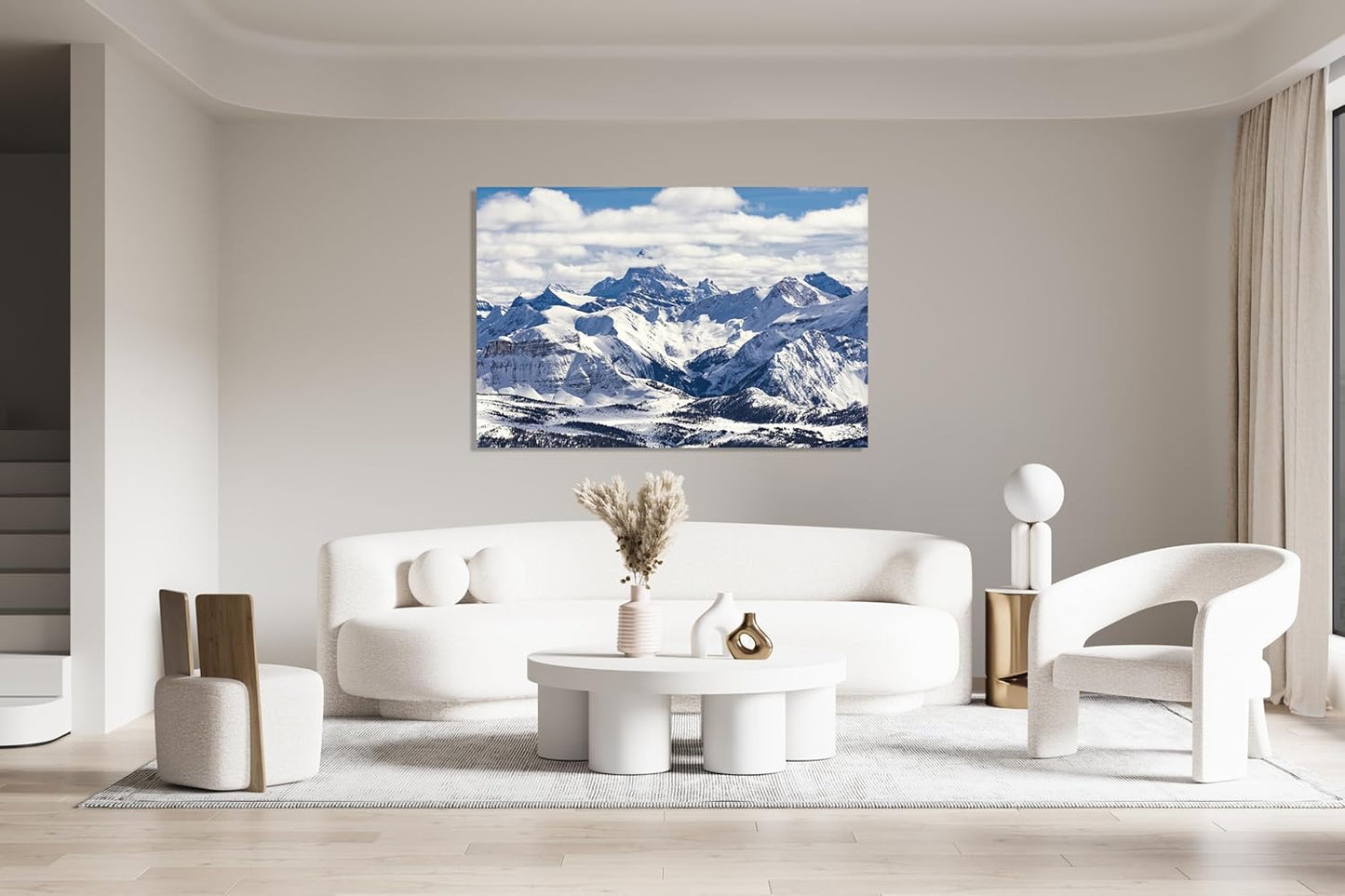 Nature Wall Art Prints - Ocean Forest Mountain Lake Canvas Landscapes - Small to Extra Large Living Room Bedroom Kitchen Bathroom Décor (Snowy Mountains Landscape, 16L" x 24W")