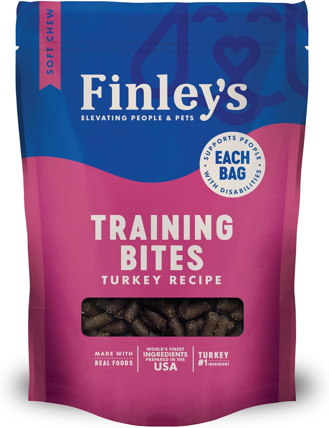 Finley's Turkey Training Bites, Low Calorie, All Natural Soft Chew Dog Treats, 16 Ounce (Pack of 1)