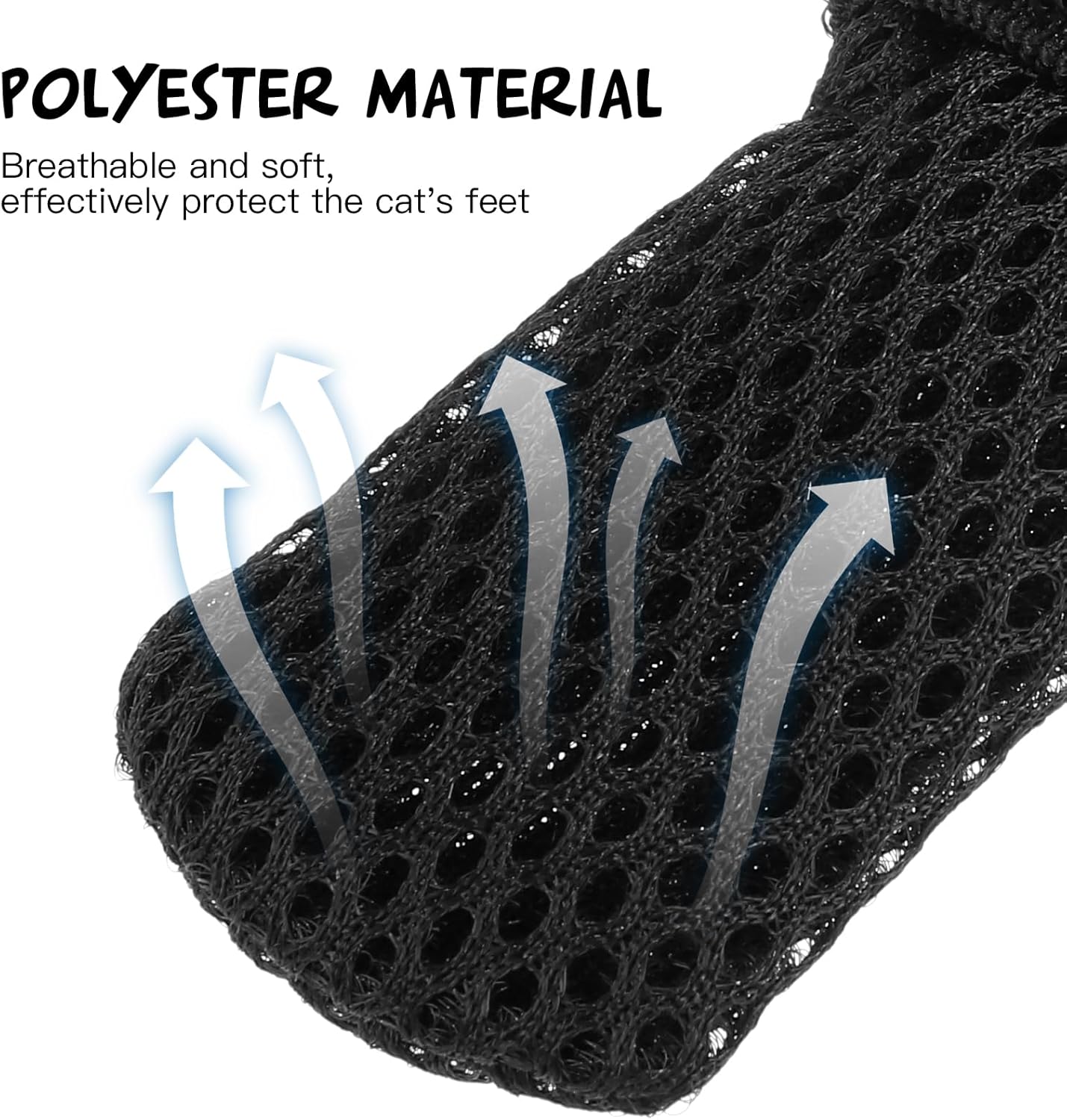 Cat Booties to Prevent Scratching: 4pcs AntiScratch Cat Claw Covers for Feeding Medicine, Pet Grooming, Bathing Shaving Checking, and Nail Trimming, Black Pet Shoes Socks Caps Mittens Paw Protector M