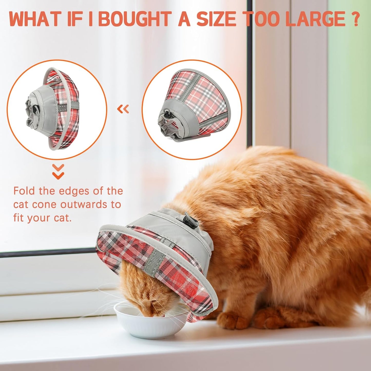 Cat Cone Collar Soft, Cat Recovery Collar for Large Medium Small Cats Kittens, Kitten Cone Alternative After Surgery