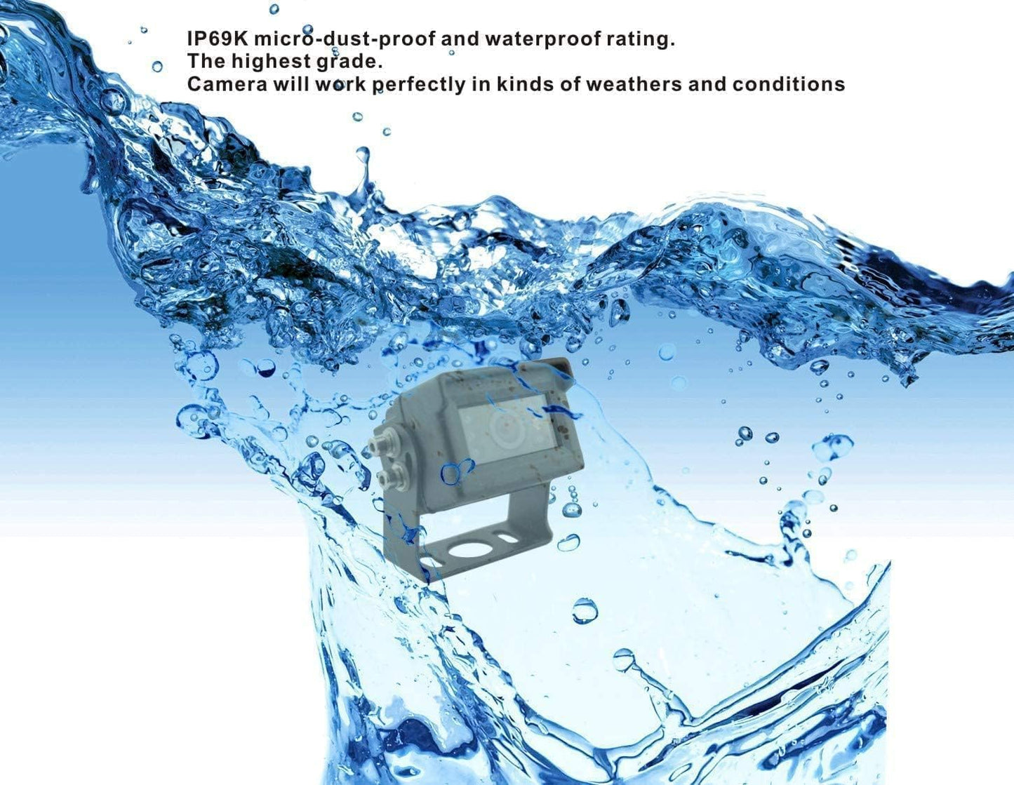 AHD 1080P Wired Reverse Rear View Backup Camera System,2 IR Camera with Waterproof IP69K, 7" Single View Monitor with TVS Protector,Vibration-Proof 10G for Tractor/Truck/Skid Steer/Heavy Equipment