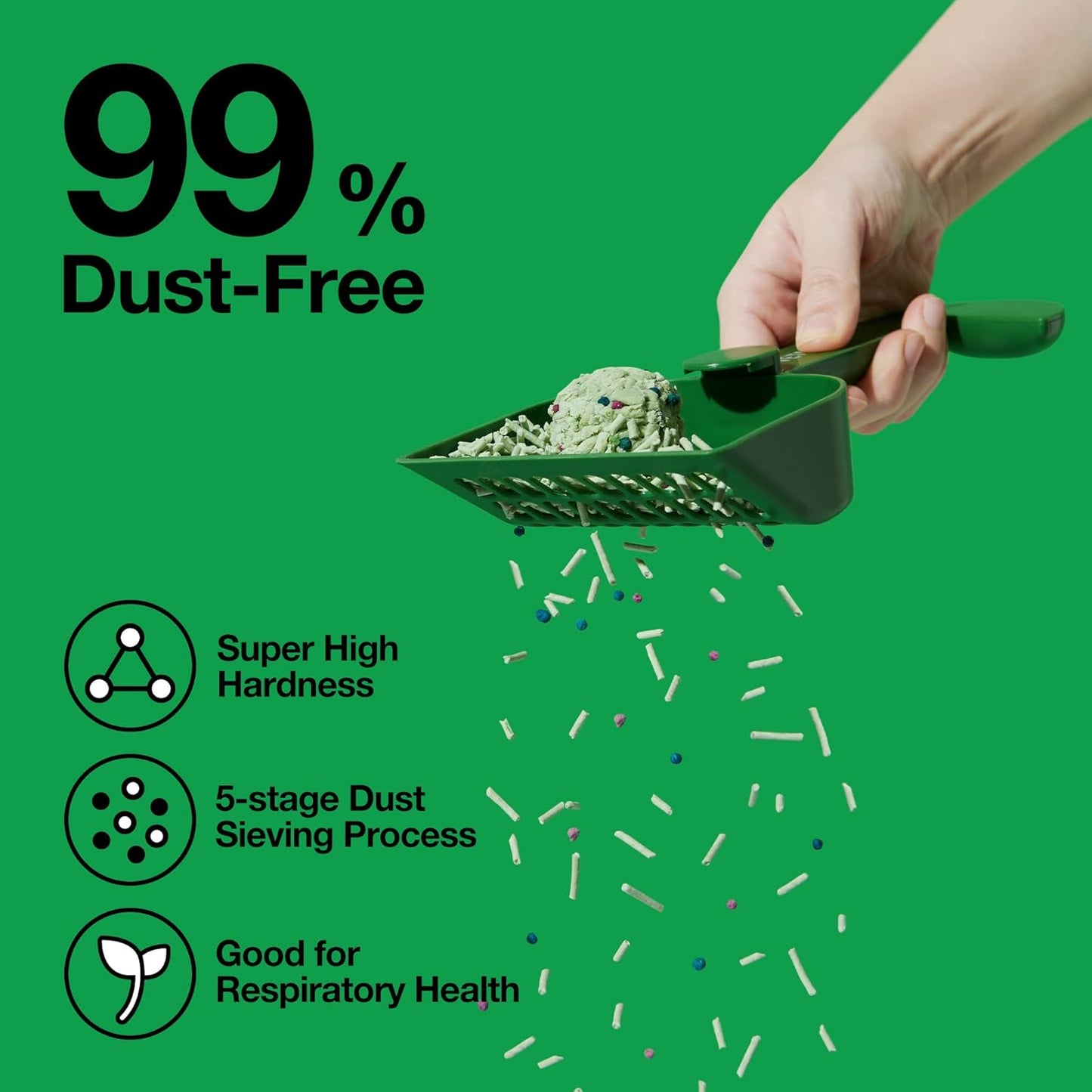 VETRESKA Tofu Cat Litter, Natural Kitty Litter Strong Clumping Flushable Cat Litter Pellets Ultra Absorbent, Odor Control, Dust-Free, Low Tracking Eco-Friendly Tofu Litter, Greentea(5.5lb×4bags)