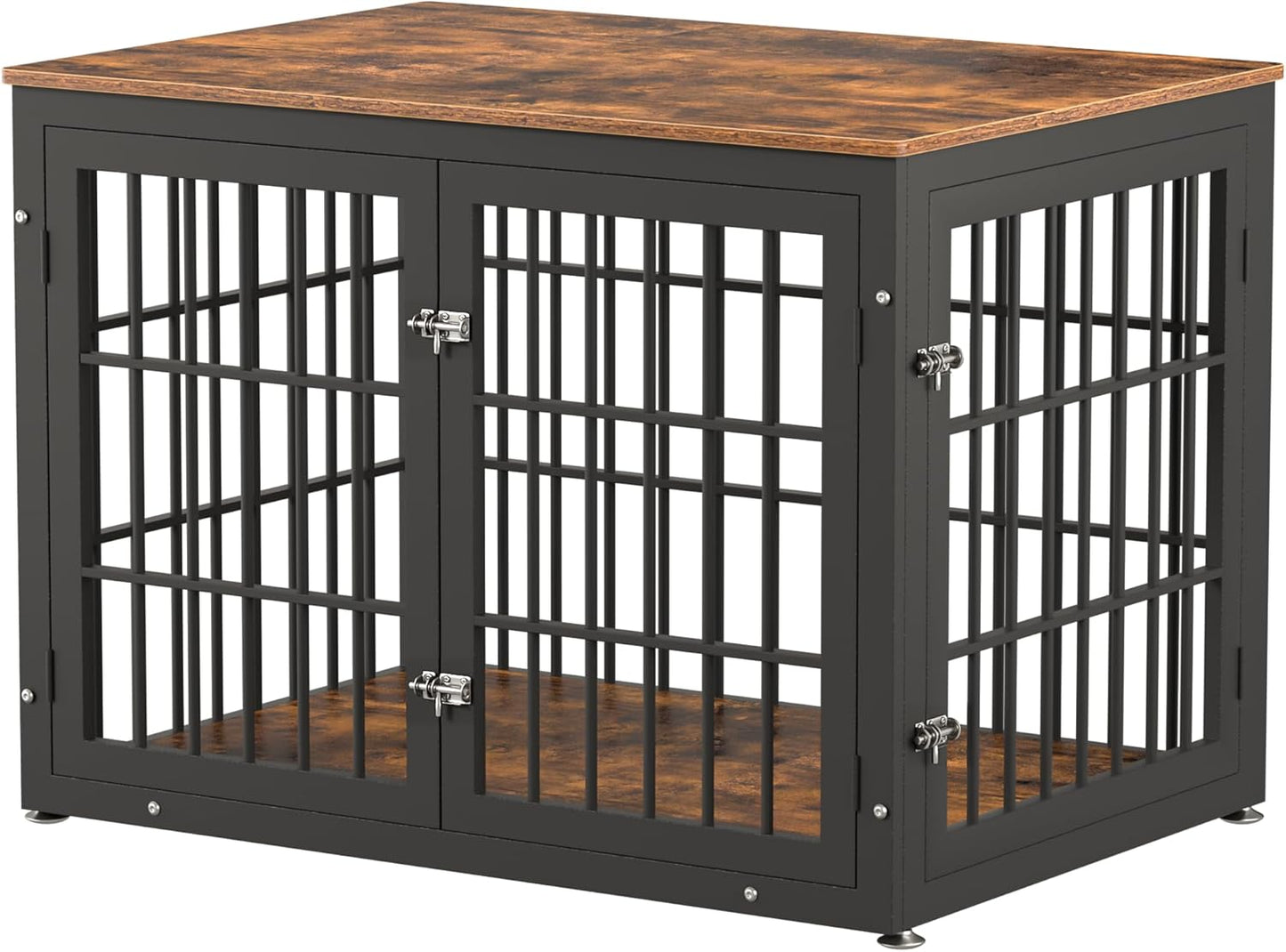 42 Inch Heavy Duty Dog Crate Furniture for Large and Medium Dogs, Decorative Pet House End Table, Wooden Cage Kennel Furniture Indoor, Rustic Brown