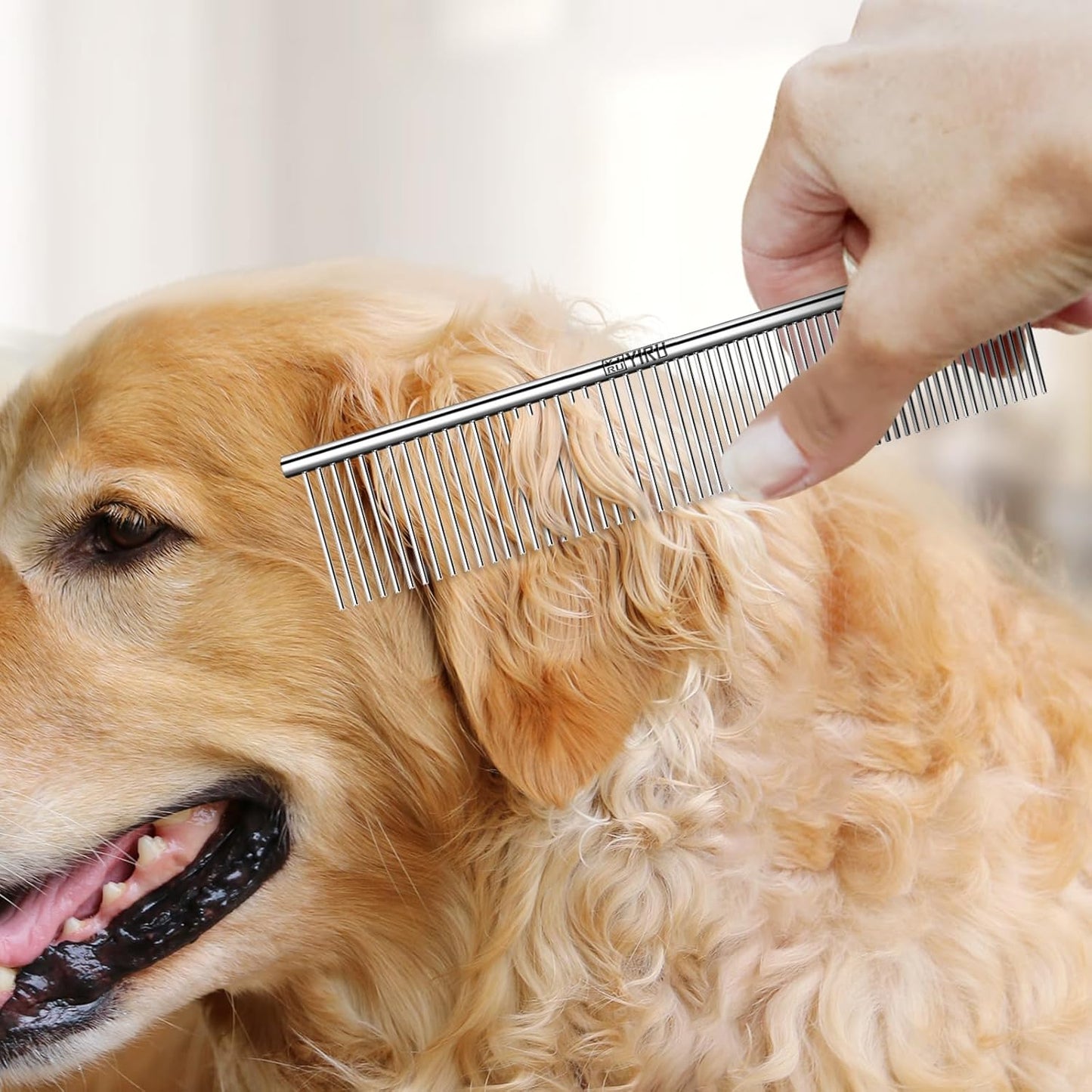 YIRU Dog Cat Grooming Combs,Large Steel Comb for Knots,Mats & Loose Hair Removal,Professional Grooming Comb for Dogs Cats