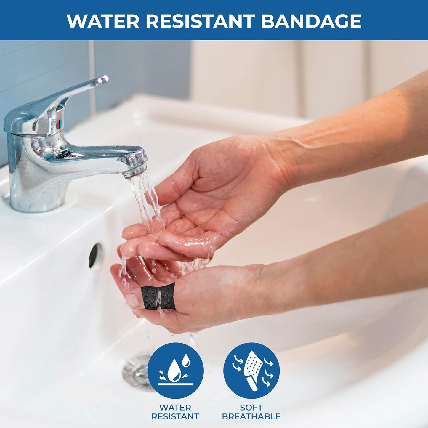 Self Adhesive Bandage Wrap - Pack of 12 Black Color, Non-Woven, Breathable & Water-Resistant Vet Wrap for First Aid, Sports Injury, Body Sprains, & Pets - 2 Inch x 5 Yards