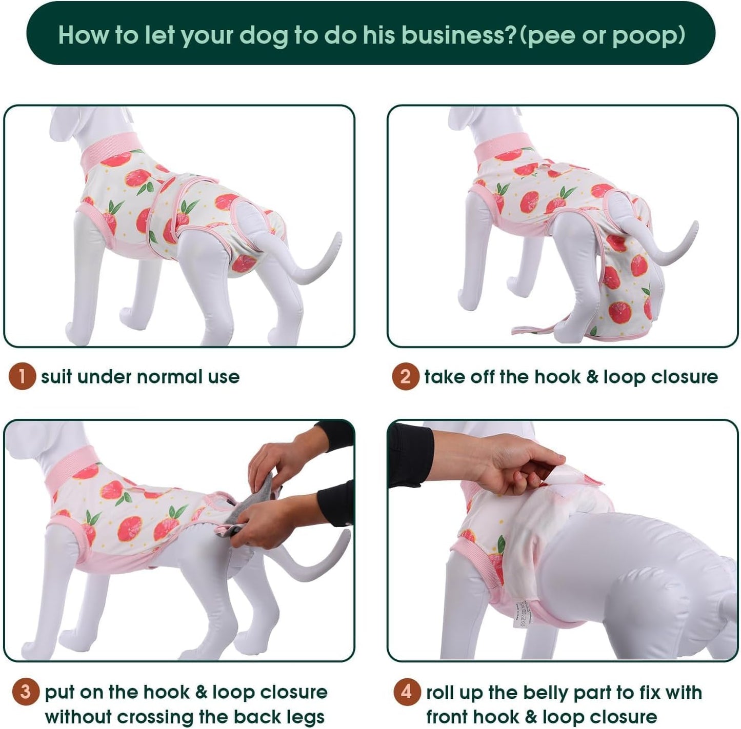 Kuoser Dog Surgery Recovery Suit, Dog Recovery Suit Male Neuter, Soft Female & Male Pet Surgery Wear, Breathable Pet Healing Garment for Post-Procedure Care, Pink XXL