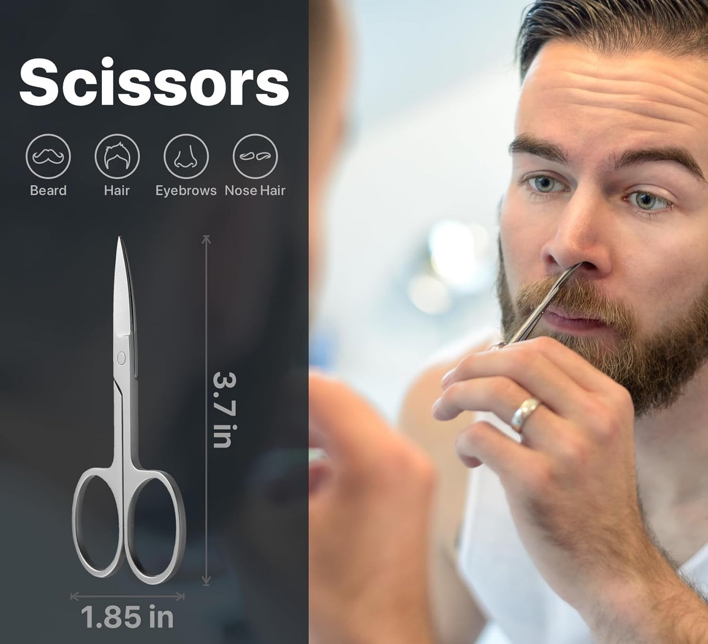 Konovo 5-Piece Nail Clippers Set，Stainless Steel Manicure Kit, Nail Grooming Travel Kit, Ail Clippers for Men, Toenail Clippers or Nail Cutter, Fingernail Clippers For Women, Manicure and Pedicure Kit