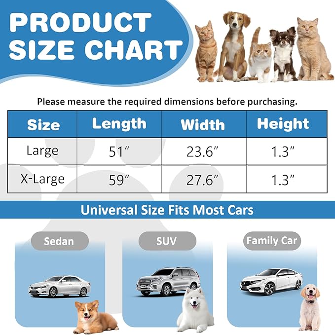 VClife Dog Bed Mat for Car, Anti Slip Pet Bed Travel Pad Comfortable Furry Dog Car Seat Cover for Backseat Extender, Washable Pet Cushion Bed Mat for Indoors & Outdoors (Brown, 59"×27.6")