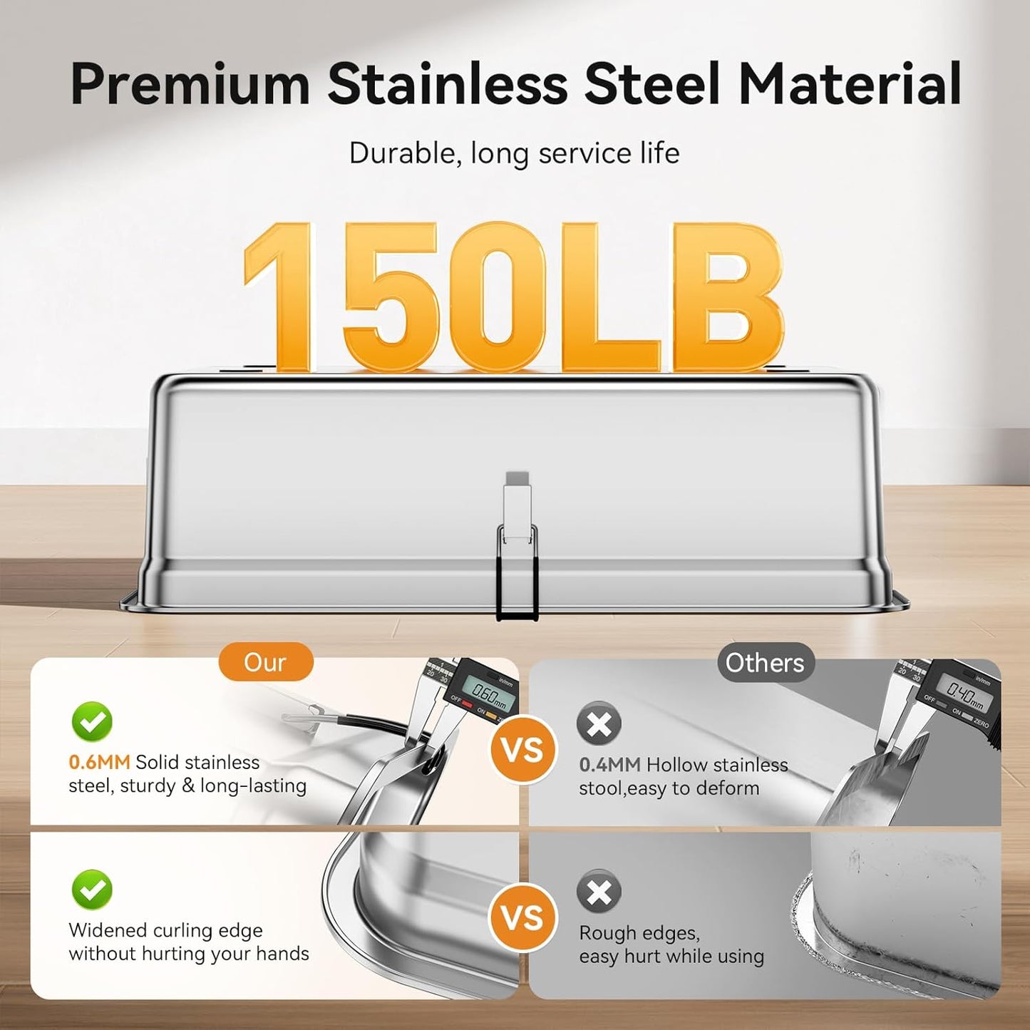 All-Metal 28" Extra Large Stainless Steel Cat Litter Boxes with Lid Metal Cat Litterbox Pan for Big Cats and Multiple Cats, Anti-Leakage, Easy Cleaning, Include Scoop