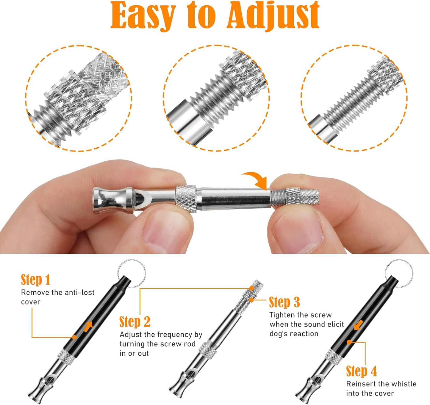 Dog Whistle, Dog Whistle to Stop Barking Neighbors Dog, Adjustable Ultrasonic Silent Training Device, Black