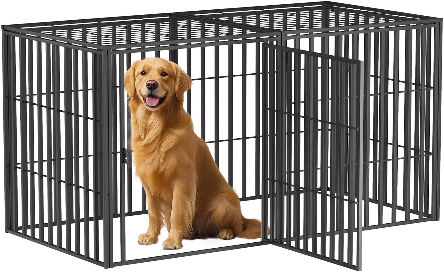 Steel Tube Heavy Large Dog Crate, 48" L x 28" H Dog Crates for Medium Large Dogs, Big Dog Cage, Dog Kennel, Puppy Dog Playpen with Top, Pet Cage, Indoor, New Model