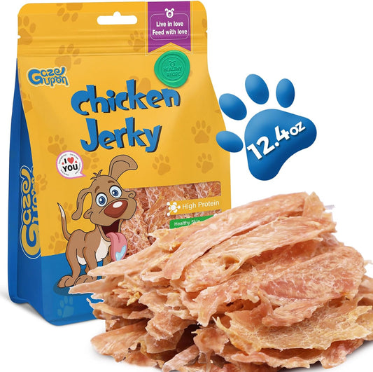 gazeupon Chicken Jerky Dog Treat,Training Treats for Dogs w/Glucosamine Chondroitin, High Protein, Made with Real Chicken