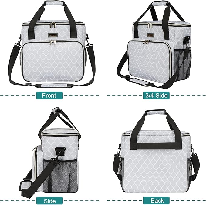 BAGLHER Dog Travel Bag, Pet Travel Bag (ALL Pet Travel Supplies), With 2 Pet Food Containers and 2 Collapsible Silicone Bowls; Essential Kits for Pet Travel DLwhite