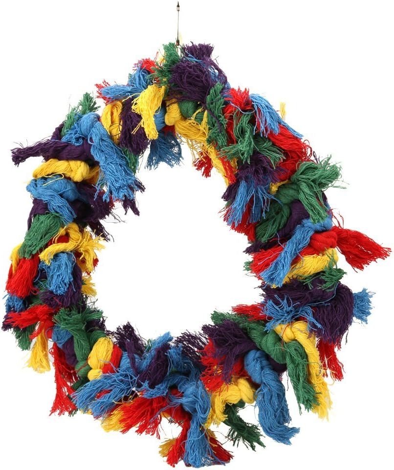 Litewoo Bird Parakeet Colorful Swing Toys,Cotton Rope Chew Hanging Bird Preening Garland Swing for Budgie Parakeet Cockatiel Macaw African Grey
