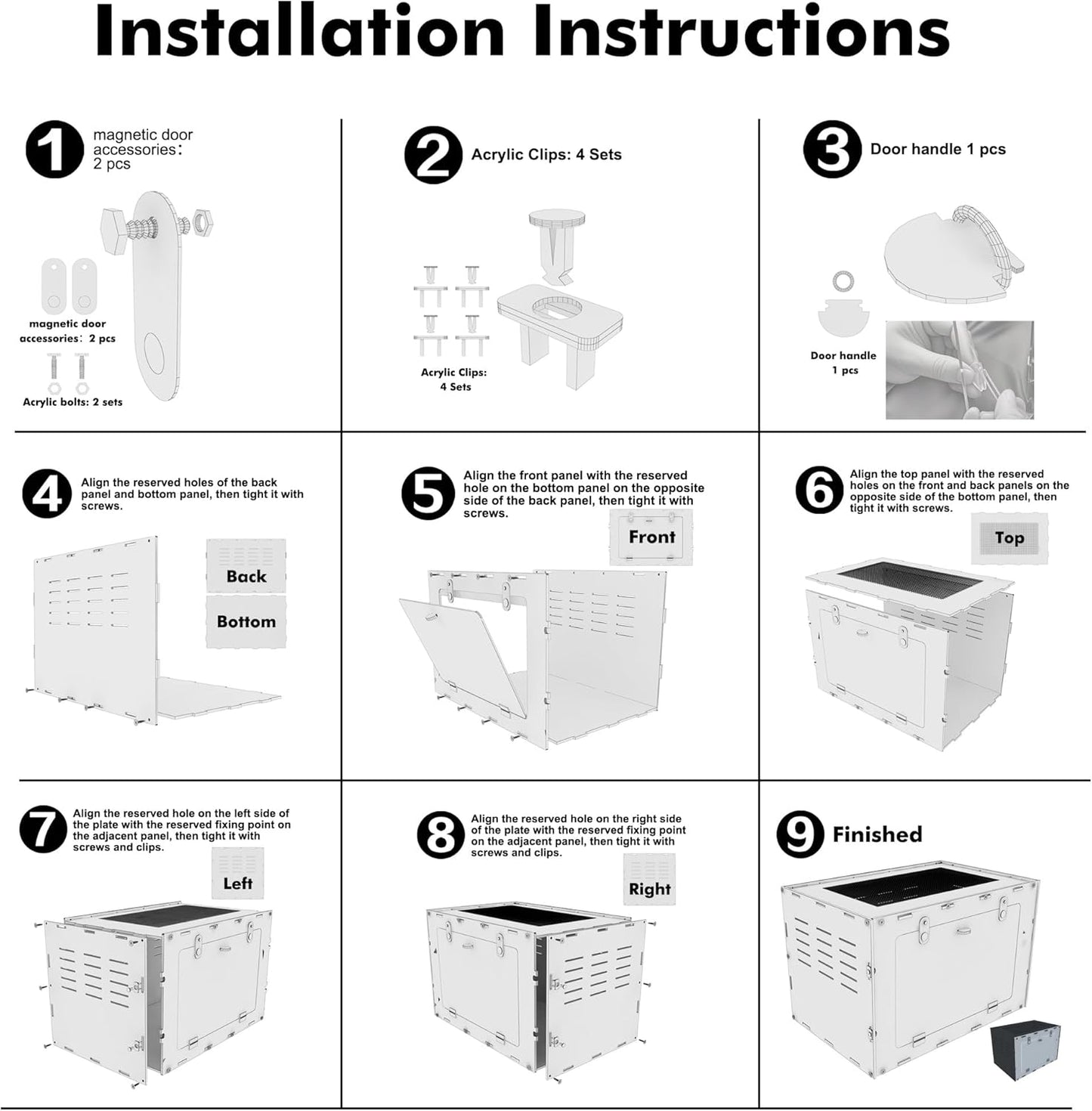 Reptile Enclosure for Crested Gecko – 12x12x18 Acrylic Reptile Tank for Gecko, Snake, and Lizard – PVC Terrarium for Small Pets