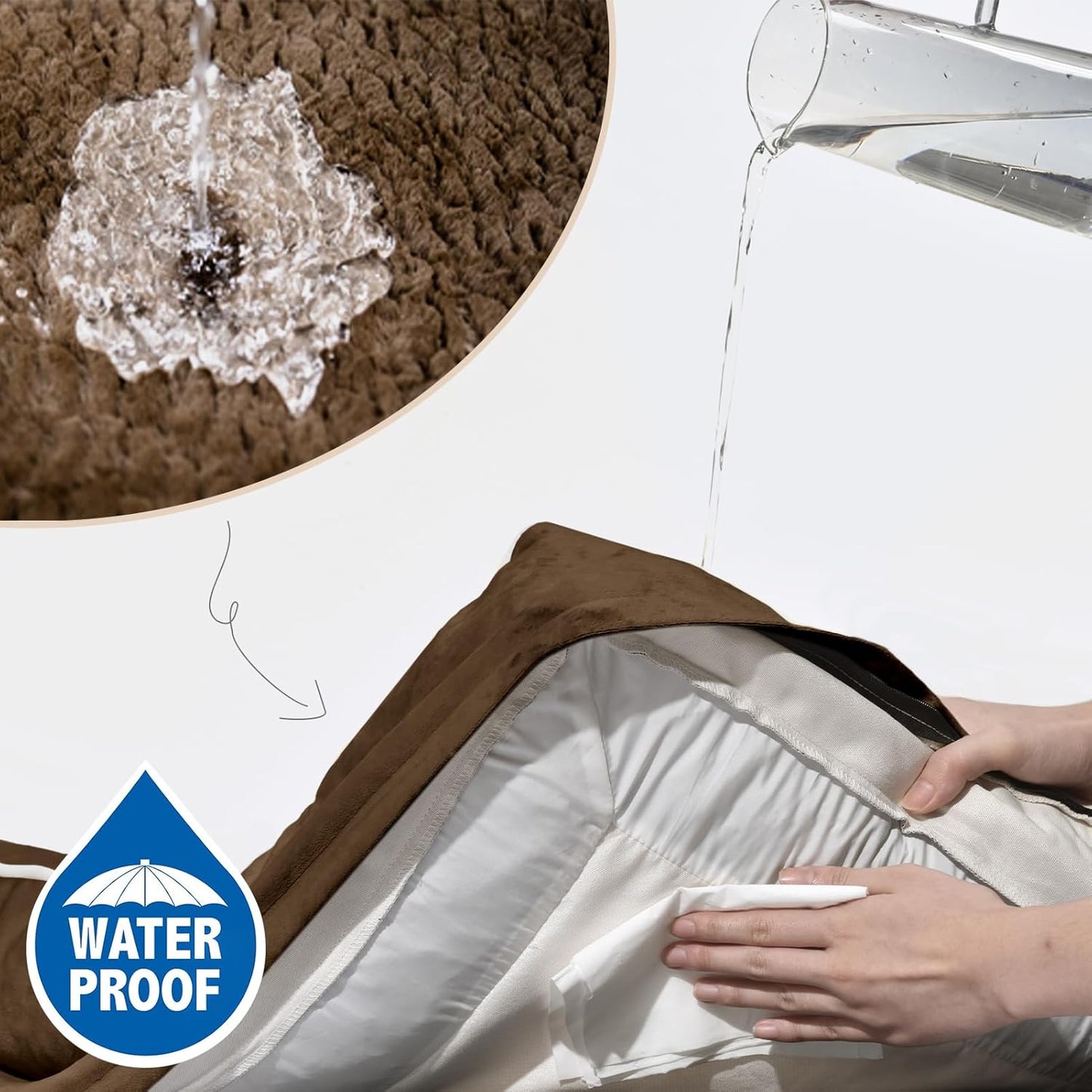 Comfort Expression Medium Dog Beds Waterproof Orthopedic Foam Dog Sofa Beds for Medium Large Dogs Comfy Pet Bed with Washable Removable Cover & Non-Slip Bottom(Medium,Chocolate Brown)