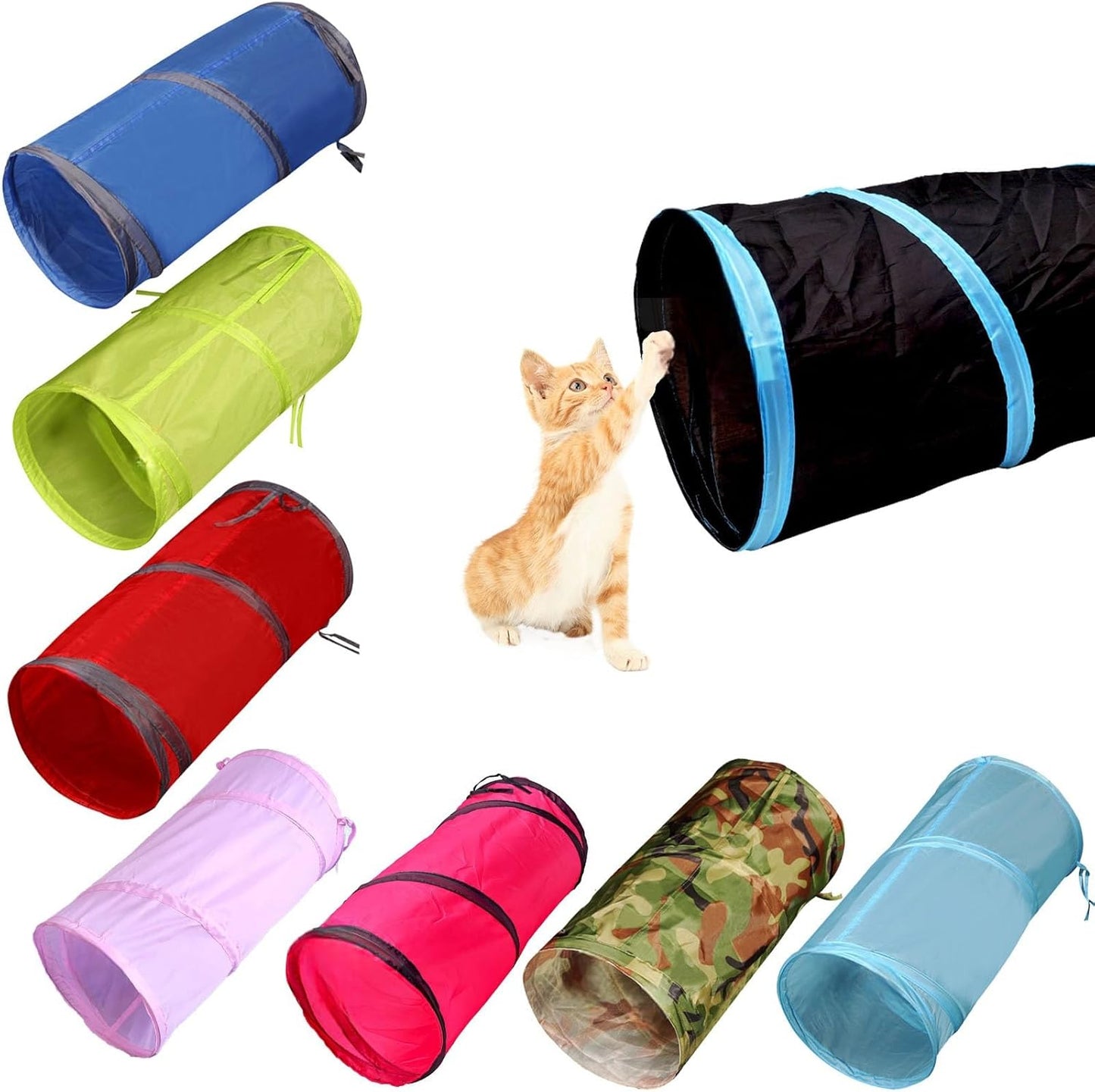 iCAGY Cat Tunnel for Indoor Cats Interactive, Rabbit Tunnel Toys, Pet Toys Play Tunnels for Cats Kittens Rabbits Puppies Crinkle Pop Up Light Green 20"