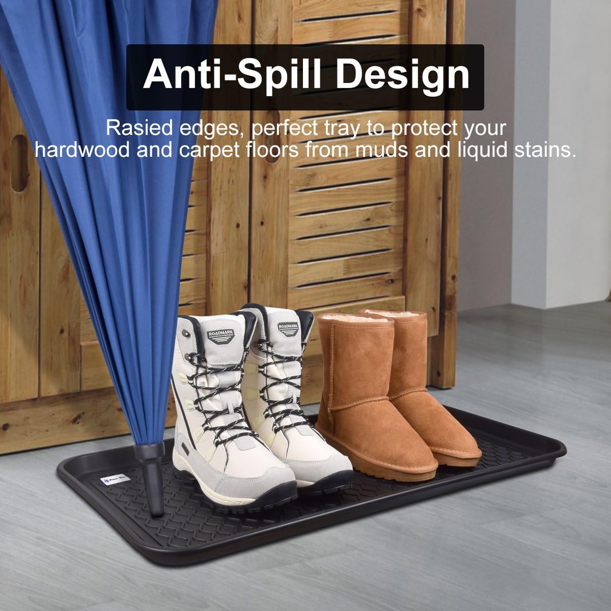 Multi-Purpose Boot Tray Mat,Shoe Tray Mat,Dog Feeding Tray,Waterproof Trays for Indoor and Outdoor Floor Protection,30" x 15"/2 Pack