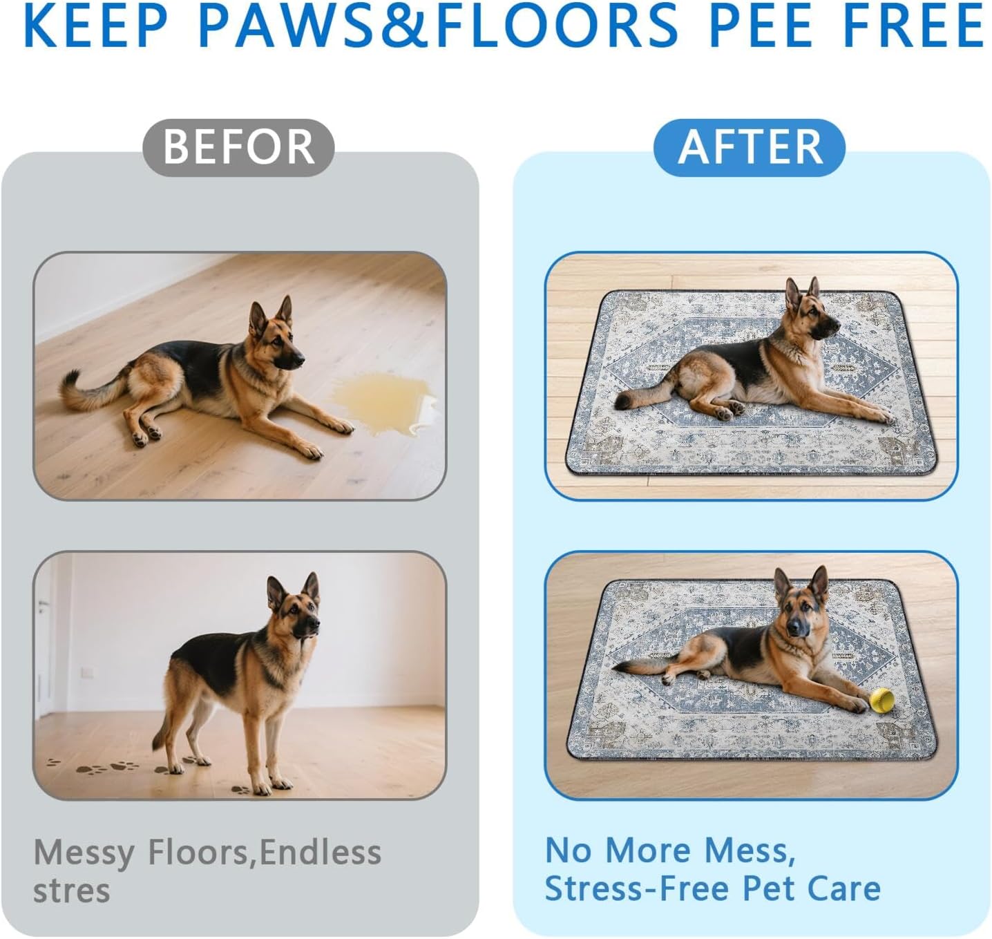 Washable Pee Pads for Dogs 2 Pack, Absorbent Reusable Puppy Pads Waterproof, Leakproof & Non-Slip Whelping Pad, Potty Training Pads for Dogs Playpen Mat 48x48