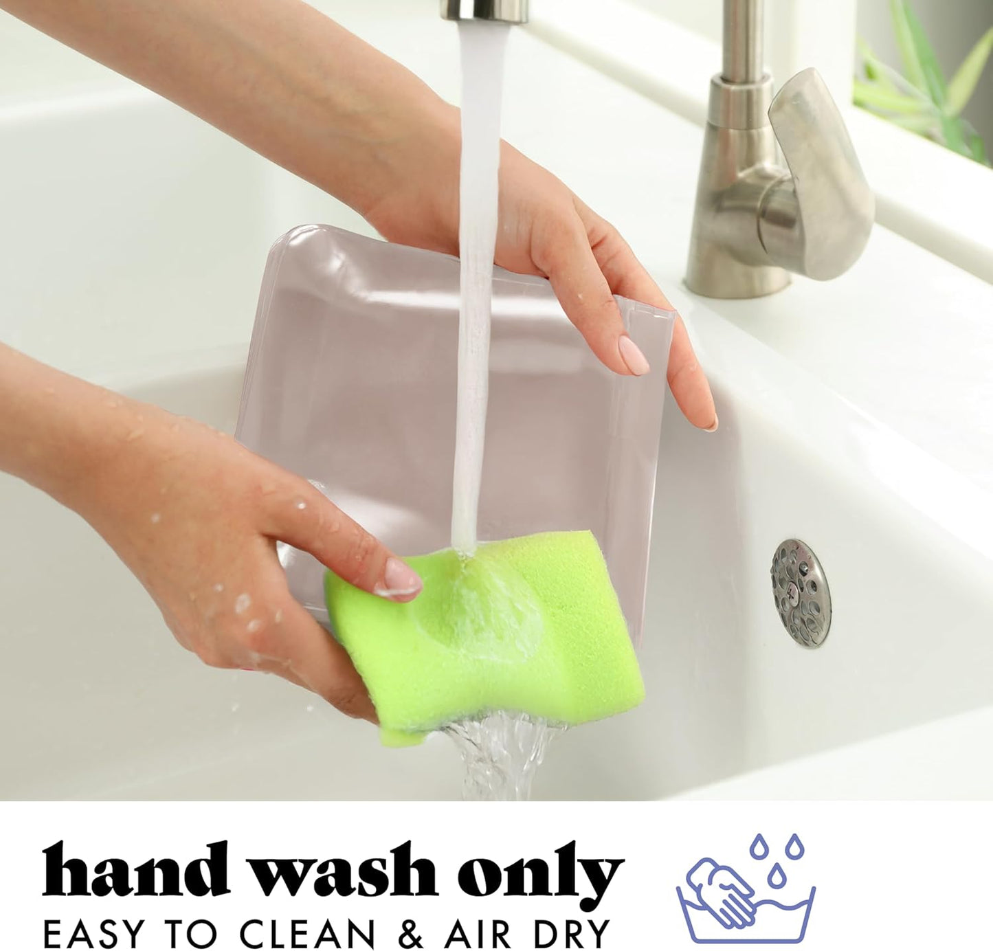 Fit & Fresh Reusable PEVA Storage Bags 3 Pack, Reusable Food Storage Bags, LeakProof, Durable, Freezer Safe, Hand Wash, Easy to Clean, Eco-Friendly, Ivory Feline Fine