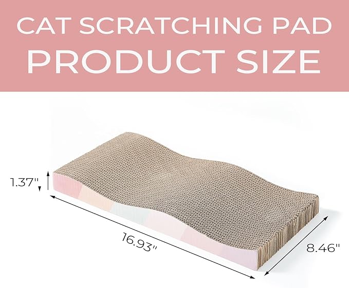 Cat Scratching Board cat Scratcher Cat Scratch Pad Cardboard cat scratchers for Indoor Cats Reversible Large Wide Corrugated with Catnip(2pcs)