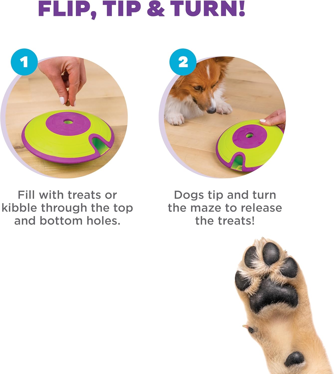 Outward Hound by Nina Ottosson Dog Treat Maze Dog Puzzle Enrichment Toy, Level 2 Intermediate, Green