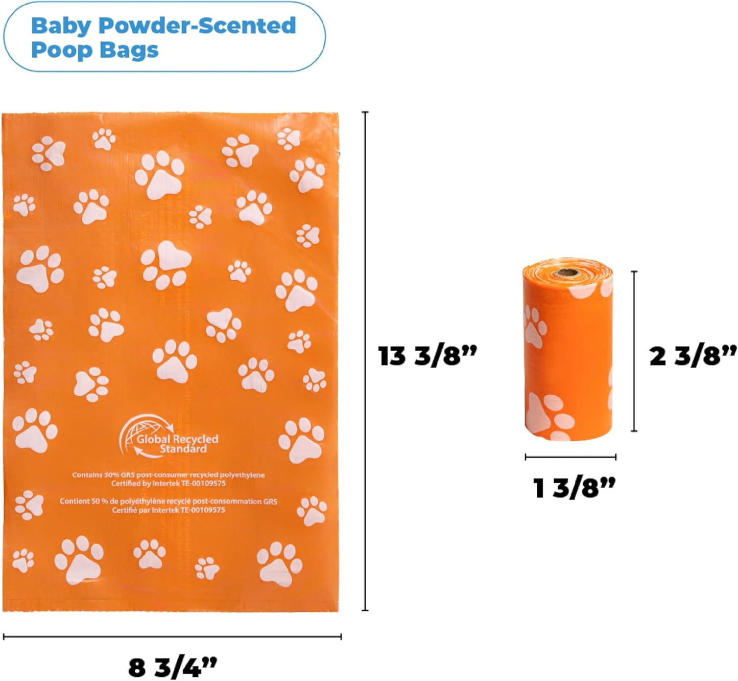 Best Pet Supplies Poop Bags for Dogs, 50% Post-Consumer Recycled Content dog waste bags on rolls, fits all poop bag holders for leashes - 150 Count, Assorted Colors, Scented
