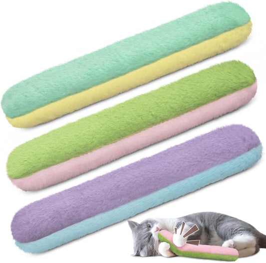 Retro Shaw Cat Toys Kicker Pillows 3Pcs, Refillable Catnip Toys with Crinkle Sound Inside, Interactive Indoor Cat Nip Kitty Kick Sticks for Kitten 10.1 Inches